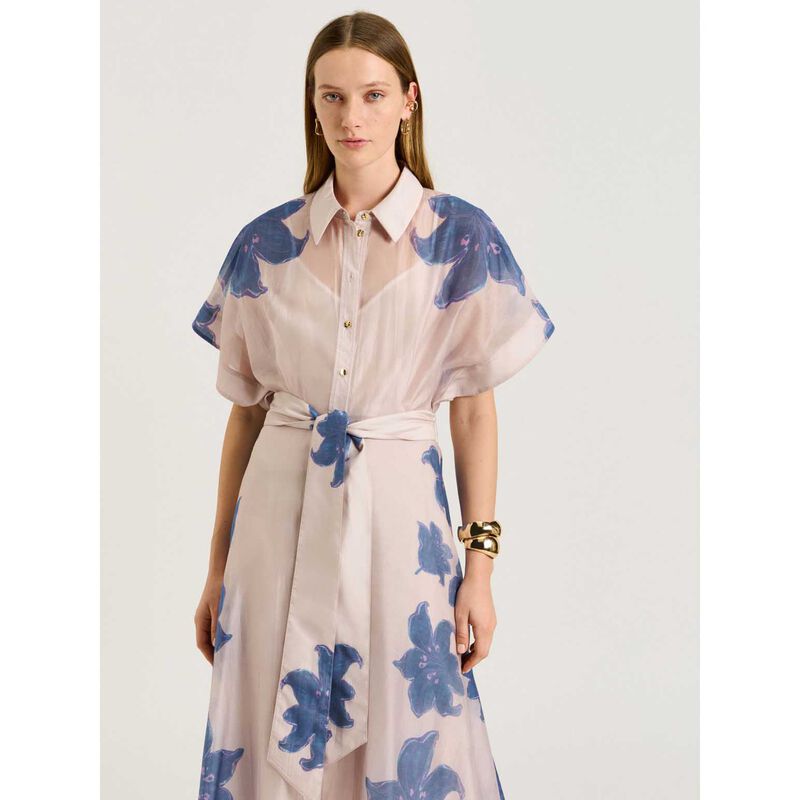 Veronika Maine Ivory Lily Shirtdress image number 3